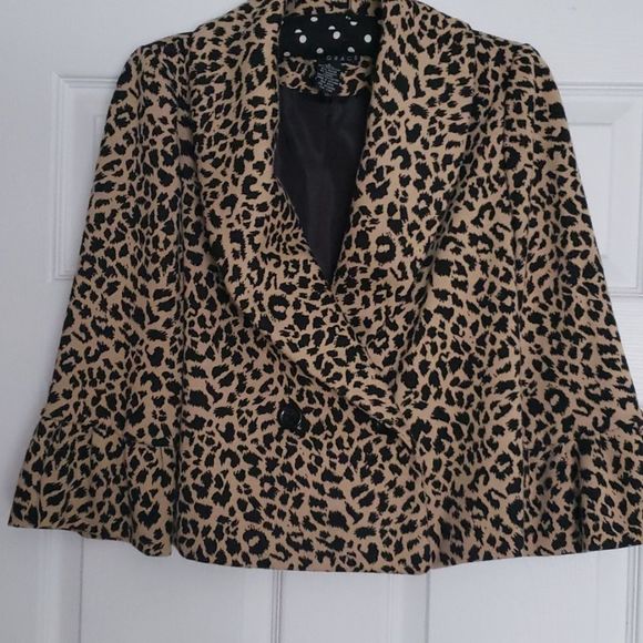 GRACE animal-print cape-style coat. - Picture 1 of 12